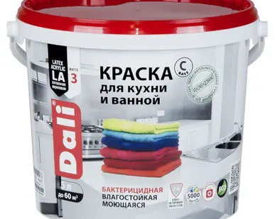 фото Краска вд кух/ван 5л база С (бесцветный) моющ DALI Рогнеда (1) '