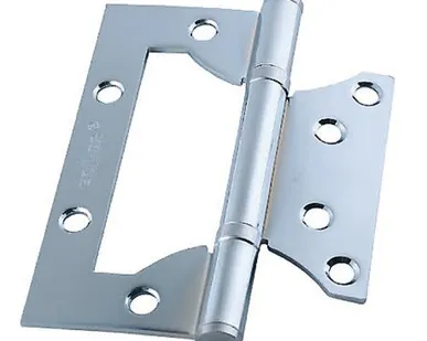 фото Петля дверная накладная 4" SOLLER хром (сталь 100*75*2) бабочка без врезки