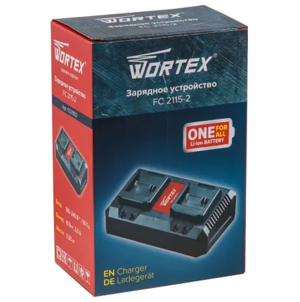 Фото №3 Зарядное устройство для батарей 2 слота Wortex FC 2115-2, 18 В, ток 2 А