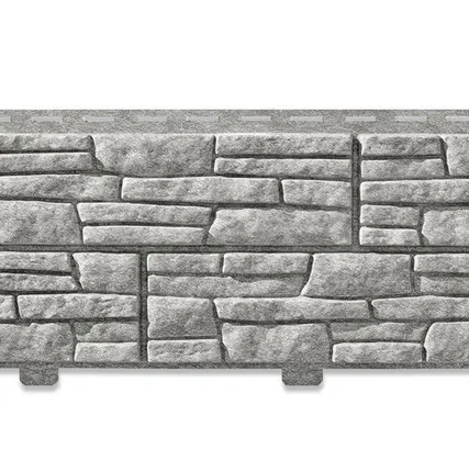 Фото №0 Фасадная панель СЛАНЕЦ Двойной замок (ЮП) "Стоун-Хаус" светло-серый 2000*225 мм