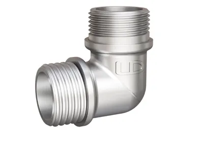 фото Угол 90 гр LD Pride DN20 (3/4") НР/НР латунь никель