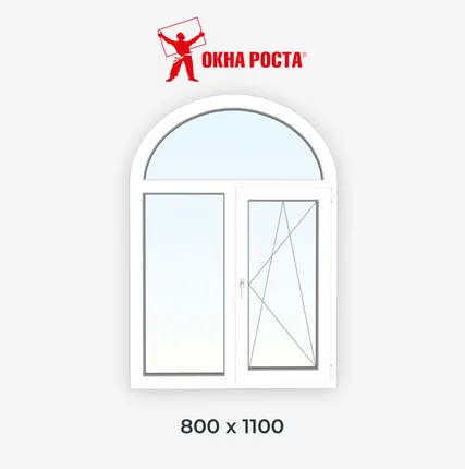 Фото №0 Арочное пластиковое окно №12, 1100X800