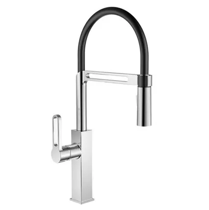 Фото №0 смеситель для кухни GOLDEN FOX Kitchen pro силиконовый излив черный