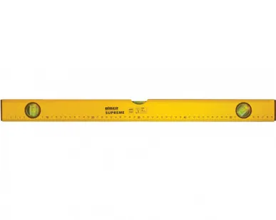 фото Уровень Бибер Суприм алюминиевый коробчатый 3 глазка с линейкой, 60см