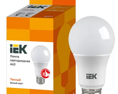 фото IEK Лампа светодиод. 20/3000/Е27/A60 шар IEK