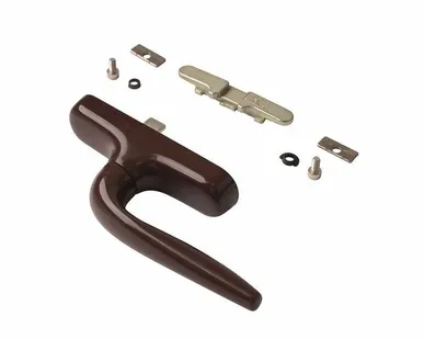 фото Ручка оконная с приемником без блокиратора, Проведал, коричневая RAL8017