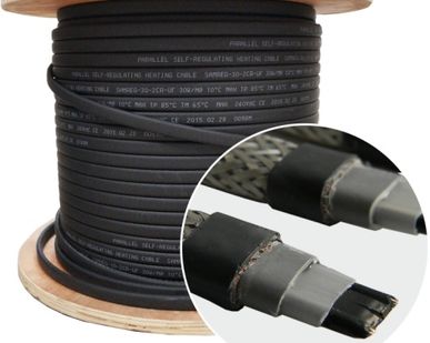 фото Саморегулирующийся греющий кабель SAMREG SRL 40-2CR-UF (40Вт/м) с UF-защитой, 250м в бухте, Мокрый асфальт RAL 7024