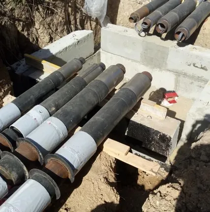 Фото №1 Работы по изоляции сварных стыков с приминением термоусаживаемых муфт.