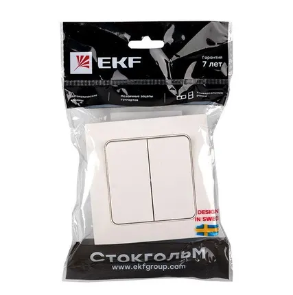 Фото №3 Выключатель 2-кл. Стокгольм 10А бел. PROxima EKF EXV10-023-10