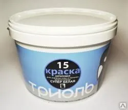 фото ВД Краска ТРИОЛЬ-15 ПрофиКолор ДЛЯ ПОТОЛКОВ черная 14 кг