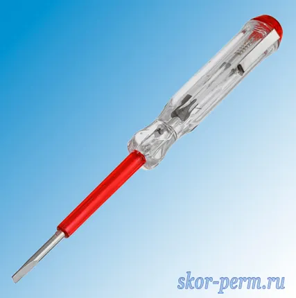 Фото №0 Отвертка-пробник индикаторная шлицевая, 135 мм