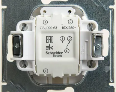 фото Механизм переключателя проходного 1-кл. СП Glossa 10А IP20 (сх. 6а) 10AX с подсветкой перламутр. SchE GSL000663