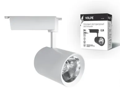 фото Светильник трековый ULB-Q253 24W/NW/A WHITE Светильник светодиодный трековый. 24 Вт. 2000Лм. Белый свет (4200К). Корпус белый. 9,5*19см. ТМ Volpe.