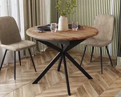 фото Обеденный стол Орфей 49.1 (01) Дуб Табако-Черный