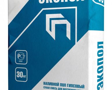 фото Наливной пол Гипсополимер Экопол гипсовый, 30 кг