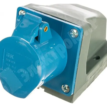 Фото №0 Розетка для монтажа на поверхность 16A, 2P+E, 230V, IP44 ССИ-113 PSR11-016-3 IEK (ИЭК)