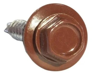 фото Саморез 4,8х35 HARDWEX оцинкованный RAL 3011 Коричнево-красный под насадку для крепления кровельного листа к деревянным конструкциям 00000009431