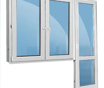 фото Окно двухстворчатое Rehau SIB-DESIGN с балконной дверью