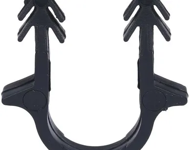 фото STOUT Скоба якорная с двойным креплением для труб д.16-20мм, цвет черный