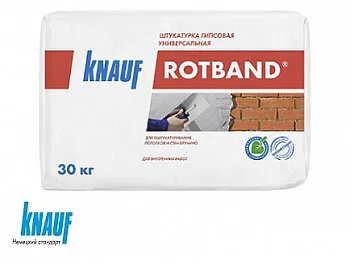 Фото №0 ШТУКАТУРКА ГИПСОВАЯ РОТБАНД КNAUF (30КГ)
