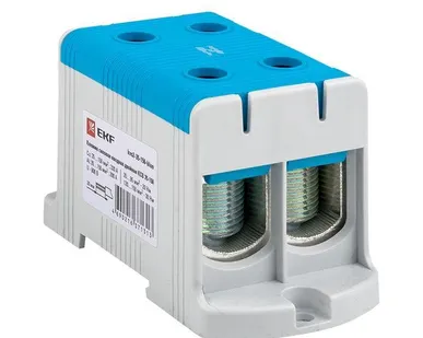 фото Клемма силовая вводная двойная КСВ 35-150кв.мм син. PROxima EKF kvs2-35-150-blue