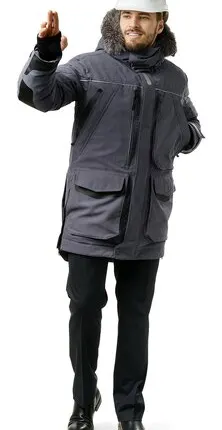 Фото №0 Куртка-парка мужская зимняя «Фокс» (цвет серый)