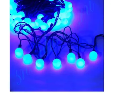фото Гирлянда "Шарики" 100 LED 2.4см наружняя соед. до 3 мод. син. SHLights 4690601004321