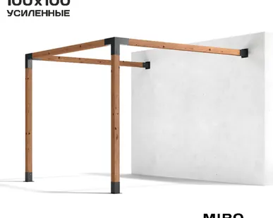 фото Коннекторы для беседки из бруса 100х100 TERRACE графит