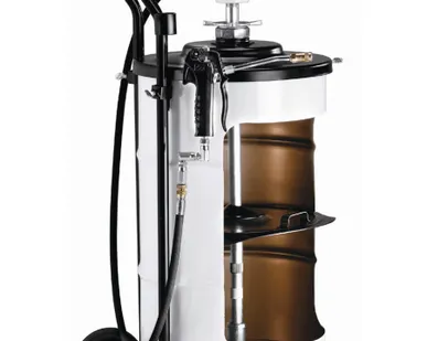 фото Мобильный пневматический солидолонагнетатель с насосом PM3 с тележкой для бочек 50 кг, след. пласт.