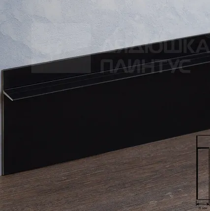 Фото №0 Неплинтус Профиль НЕПЛИНТУС 60х15х2500мм PKINSAA 60 Черный