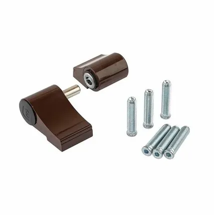 Фото №0 Петля дверная подшипниковая ELEMENTIS new, 2-х секционная, м/о 67, крепление на теплый профиль, коричневый RAL8017