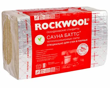 фото Утеплитель Сауна Баттс Rockwool (1000*600*50) 8п/0,24м3/4,8м2 (12 уп/п)