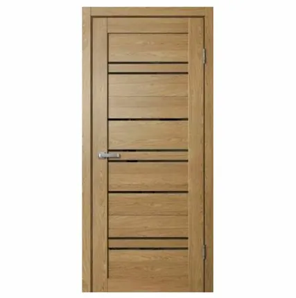 Фото №0 Дверь межкомнатная В2 (Barn) черное стекло, ПВХ, Дуб Европейский 2000х600мм