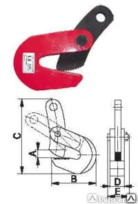 Фото №0 Захват горизонтальный для прогибающихся листов БУЛЬДОГ-11 г/п 0,75тн