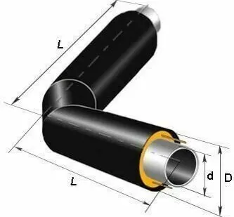 фото Отвод ППУ-ПЭ 30° 32 из черной трубы