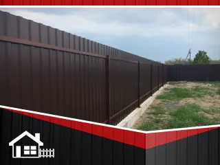 фото Установка забора из профнастила двухсторонний полимер С-8