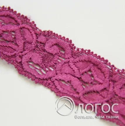 Фото №0 Кружево стрейч B-11 25 мм, И, малиновый