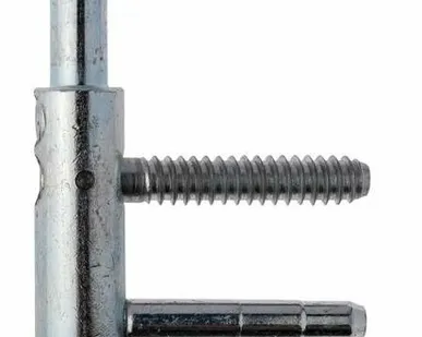 фото Петля ввертная, 4-штыревая, 3D, рамная часть, диаметр 14 мм, сталь, оцинкованный