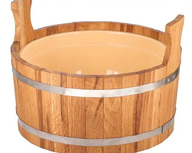 фото Шайка WoodSon 12 л из дуба, с пластиковой вставкой (арт. WSH7)