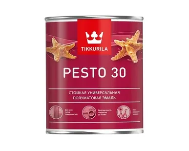 фото Эмаль Tikkurila Pesto 30 алкидная полуматовая 0,9 л