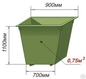 фото Мусорный контейнер металлический 0,75 м3
