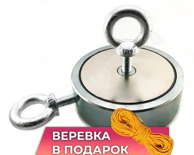 фото Двусторонний сильный поисковый неодимовый магнит F = 600 кг
