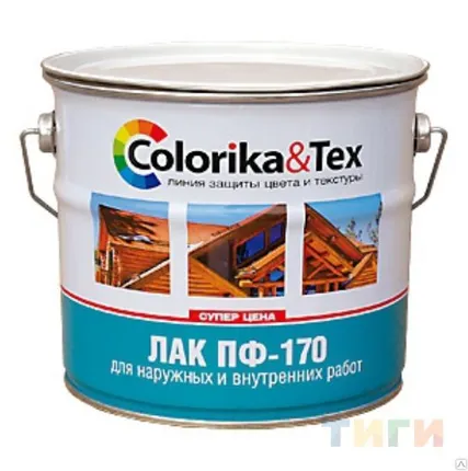 Фото №0 Лак ПФ-170 глянцевый "Colorica&amp;Tex" 2,7л