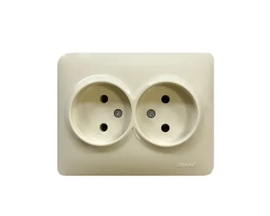 фото Розетка 2-м Karina Life без заземл. ПБТ крем. LEZARD 708-0300-128B