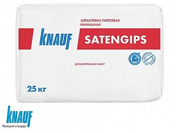 Фото №0 ШПАКЛЕВКА ГИПСОВАЯ САТЕНГИПС ФИНИШНАЯ KNAUF (25КГ)
