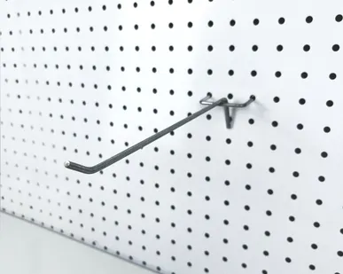фото Крючок для тонкой перфорированной панели одинарный L=200мм d=5мм, шаг 50мм, цинк