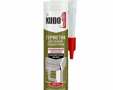 фото Герметик KUDO для кровли и водостоков черный 280 мл