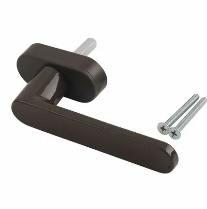 Фото №0 Ручка оконная алюминиевая Garda System 37 мм полукруглая накладка 45° + 2 винта коричневый