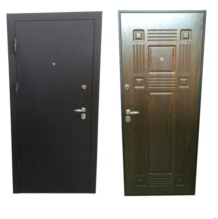 Фото №0 Дверь Бойковец металлическая 860*2050 левое (металл/мдф дуб шоколадный)