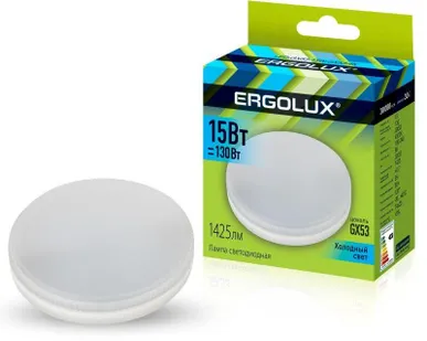 фото Лампа светодиодная LED-GX53-15W-GX53-4K 15Вт GX53 4500К 180-240В Ergolux 14239